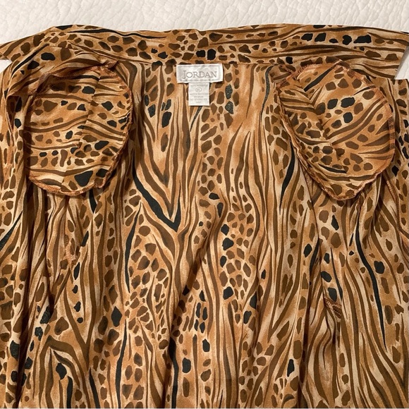 [NOT MICHAEL] Jordan Animal Print Blouse & Camisole Set | Vintage | Flowy - Picture 12 of 13